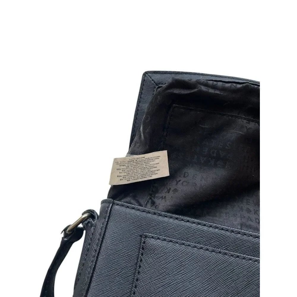 Kate Spade Black Leather Mini Flap Satchel Crossbody Bag Purse Adjustable Strap